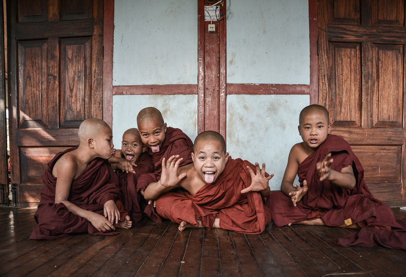 Photographie Les moinillons en Birmanie