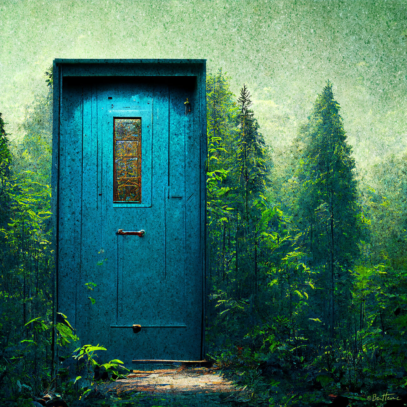 Blue Door in the Green