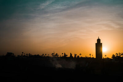Le soleil se couche sur Marrakech