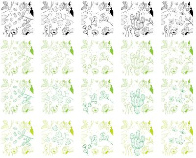 Croquis pour vitrophanie végétale