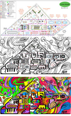 CPAM St Etienne - Dessin à partir du plan de masse N&B